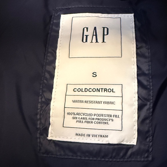 NWT! GAP ColdControl Navy Puffer Jacket Size Small Water Resistant Lightweight - Picture 3 of 7
